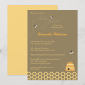 Invitation de ronflement de baby shower d'abeilles (Devant / Derrière)