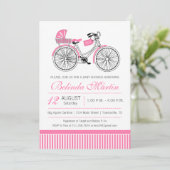 Invitation de rose de baby shower de bicyclette (Debout devant)