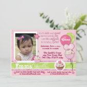 invitation de rose de petit gâteau de 1 an (Debout devant)