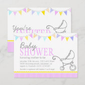 Invitation de rose de poussette de landau (Devant / Derrière)