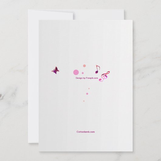 Invitation de rose de support de musique (Dos)