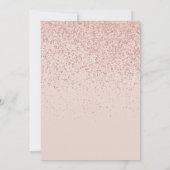 Invitation de Rose Gold Glitter Elegant Script pou (Dos)