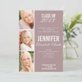 Invitation de rose Photo Graduation (Debout devant)
