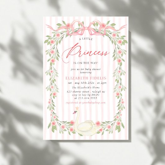 Invitation de Roses Baby showers de fleurs de cou 