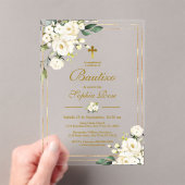Invitation de Roses Blanches pour Baptême (In situ (ordinateur de poche))