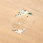 Invitation de Roses Blanches pour Baptême (Poser)