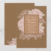 Invitation de roses de chou (Devant / Derrière)