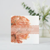 Invitation de Roses de pêche et de Baby shower de (Debout devant)