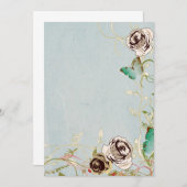 Invitation de roses et de papillons (Devant / Derrière)