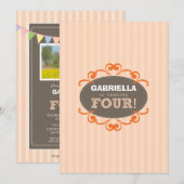 Invitation de rotation chic de fête d'anniversaire (Devant / Derrière)