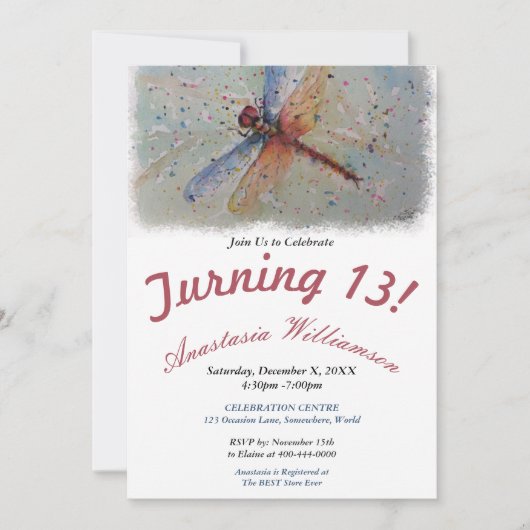 INVITATION DE ROTATION DE LIBELLULE (Devant)