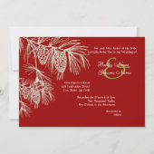 Invitation de rouge de branches de pin (Dos)