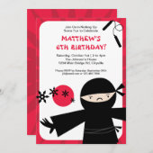 Invitation de rouge de puissance de Ninja (Devant / Derrière)