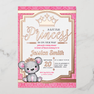 Invitation de Royal Princess Baby shower Foil