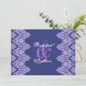 Invitation de Royal Purple & Lavender Mariage dama (Debout devant)