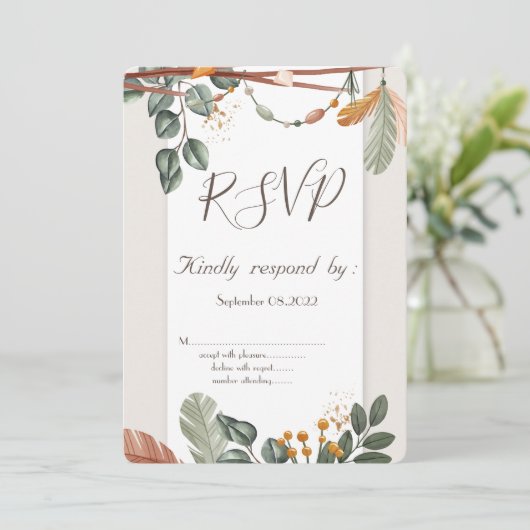Invitation de RSVP Chic Boho (Debout devant)