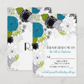 Invitation de RSVP de mariage Fleurs de printemps (Devant / Derrière)