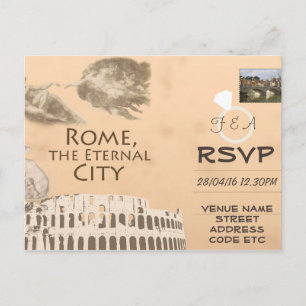 Invitation de RSVP de mariage sur le thème de Rome