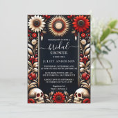 Invitation De Ruby Claret Coeur blanc Rouge Fête des mariées  (Debout devant)