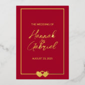 Invitation de Ruby Red Mariage Foil (Recto)