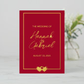 Invitation de Ruby Red Mariage Foil (Debout devant)