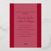 Invitation de Ruby Red Mariage Foil (Verso)