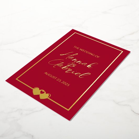 Invitation de Ruby Red Mariage Foil (Rotation)