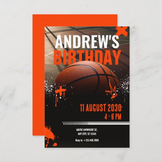 Invitation de rue de basketball (Devant / Derrière)