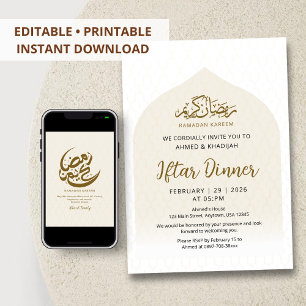 Invitation de rupture du jeûne de Ramadan à motif