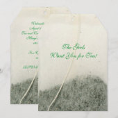 INVITATION DE SACHET À THÉ DE TEMPS DE THÉ (Devant / Derrière)