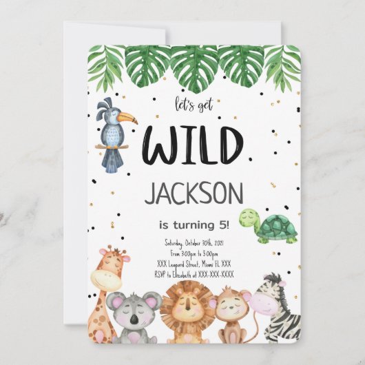 Invitation de safari modifiable (Devant)