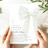 Invitation de Sage Green Bow Baptism