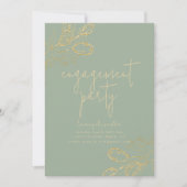 Invitation de Sage Green & Gold Holiday (Devant)