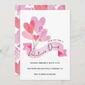 Invitation de Saint Valentin avec des ballons de c (Devant / Derrière)