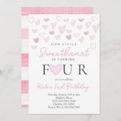 Invitation de Saint Valentin pour le quatrième ann (Devant / Derrière)