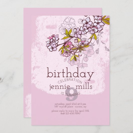 Invitation de Sakura Branch (Devant / Derrière)