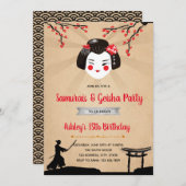 Invitation de Samurais et de geisha (Devant / Derrière)