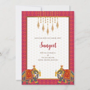 Invitation de Sangeet indien & Cartes d'invitation