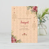 Invitation de Sangeet indien et cartes de mariage  (Debout devant)