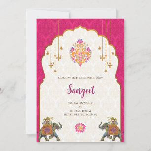 Invitation de Sangeet indien et cartes de mariage
