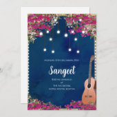Invitation de Sangeet indien et cartes de mariage  (Devant / Derrière)