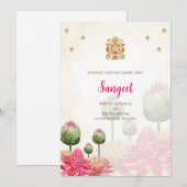 Invitation de Sangeet indien et cartes de mariage (Devant / Derrière)