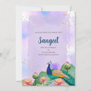 Invitation de Sangeet indien et cartes de mariage 