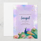 Invitation de Sangeet indien et Cartes d'invitatio (Devant / Derrière)