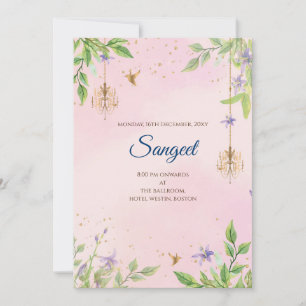 Invitation de Sangeet indien et Cartes d'invitatio