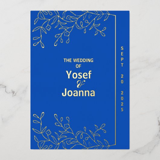 Invitation de Sapphire Mariage Foil (Recto)