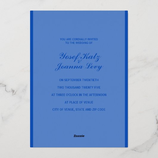Invitation de Sapphire Mariage Foil (Verso)