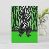 Invitation de Sassy Green Zebra avec Bow (Debout devant)