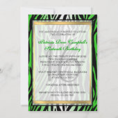 Invitation de Sassy Green Zebra avec Bow (Dos)