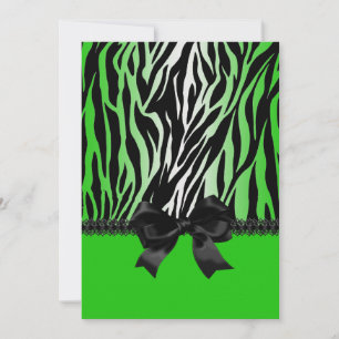 Invitation de Sassy Green Zebra avec Bow